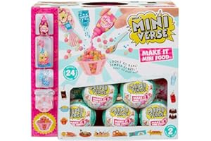 MGA's Miniverse Make It Mini Food Cafe Series 2 Mini Collectibles, Mystery Blind Packaging, DIY, Resin Play, Replica Food, NOT Edible, Collectors, 8+ (Full Box- 24 PCS)