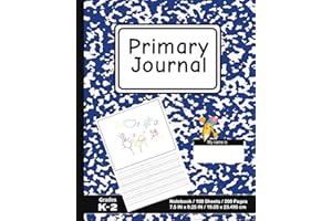 Primary Journal: School Marble Blue - Grades K-2, Creative Story Tablet - Primary Draw & Write Journal Notebook For Home & School [Classic]