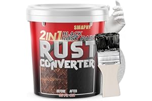 SMAPHY Rust Converter for Metal ,Stops & Prevents Corrosion on Metal, Rust Encapsulator Paint ,Inhibitor for Cars, Trucks, Trailers, Marine & Industrial Equipment, Rust Paint with Long-Term Protection, Permanently Stops Rust, Matte Black