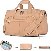 Hanke Foldable Underseat Carry On luggage Bag, Travel Tote Bag for Women & Men, Personal Item Travel Bag Softside Lightweight Luggage Bags for Travel Flight Crew Overnight Weekender.(Pink)