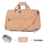 Hanke Foldable Underseat Carry On luggage Bag, Travel Tote Bag for Women & Men, Personal Item Travel Bag Softside Lightweight Luggage Bags for Travel Flight Crew Overnight Weekender.（Pink）