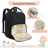 NEWHEY Baby Changing Backpack with Portable Mat Waterproof Nappy Bag Black view 4