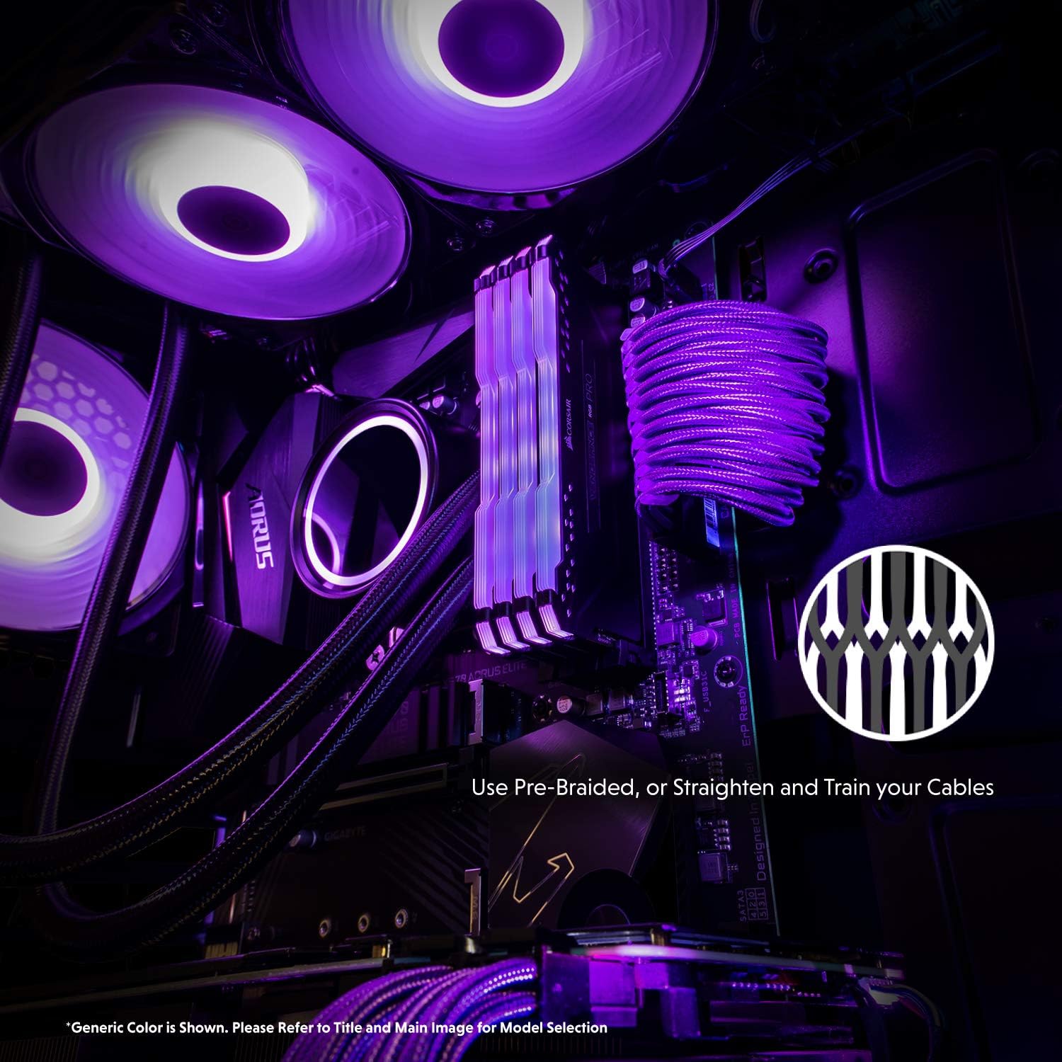 LINKUP - 30cm Super Soft and Flexible PSU Cable Extension Sleeved Custom Mod GPU PC Braided w/Comb Kit, BlackWhite - Image 4