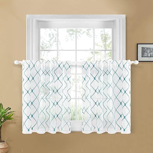 Amazon Com Top Finel White Kitchen Sheer Tier Curtains 36 Inch