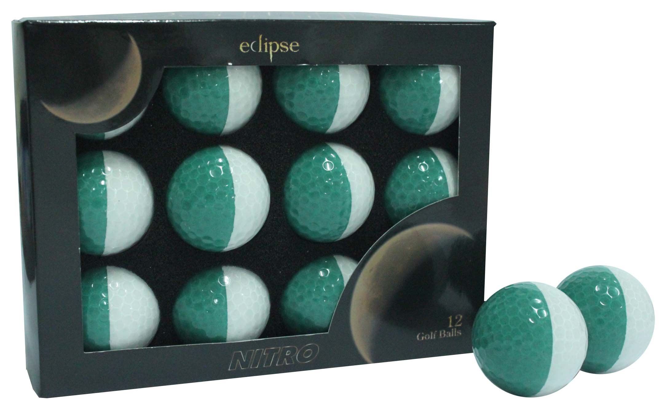 Nitro Eclipse Golf Balls, White/Green