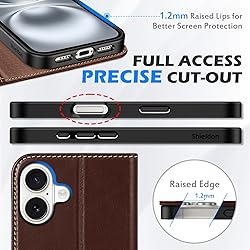 SHIELDON Wallet Case for iPhone 16 Plus 5G