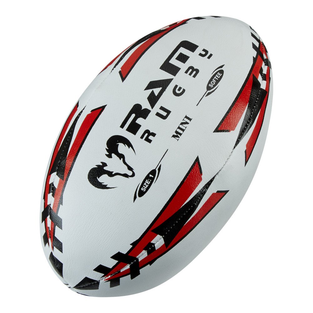 Ram Rugby Mini Rugby Ball - Air Filled (Blue) or Softee (Red) - Size 1 (15cm) Fun Rugby Ball – Great Gift for Birthday or Christmas – Perfect for Kids & Minis Rugby – Corporate Gift or Stocking Filler