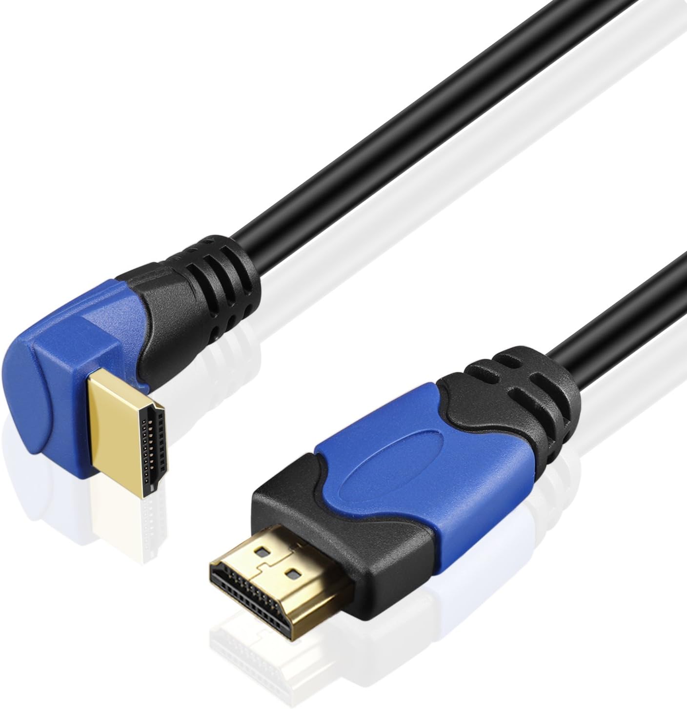 TNP 4K HDMI Cable, 3FT Right Angle, Supports 4K@60Hz, HDR, ARC/eARC, Ethernet for Gaming (Xbox One, PS4), Apple TV, HDTV, Projector
