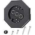 Siding Mounting Block, Siding Mounting Kit with Built-in Electrical Box, Vertical Siding Lamps Mounting Plate Siding Light Blocks for 1/2 inch Lap Siding, Black