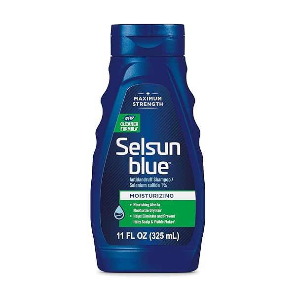 SELSUN BLUE MOISTURIZING ANTIDANDRUFF SHAMPOO, MAXIMUM STRENGTH SCALP...
