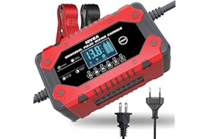 12V 6A Battery Charger for Kawasaki Vulcan S 650 VN650 — Intelligent Car & Motorcycle Battery Charger with LCD Display, Auto 