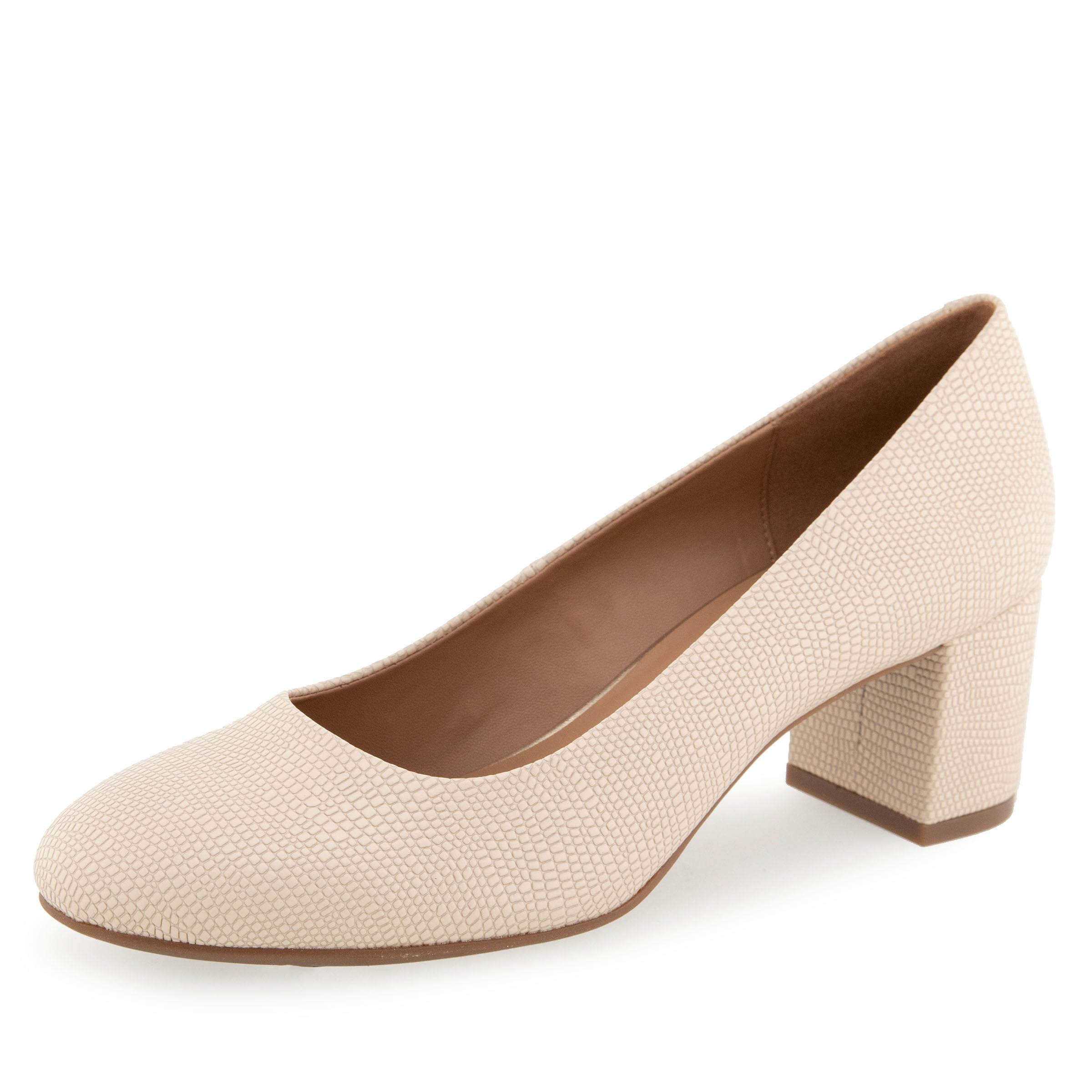 Aerosoles Women’s EBEL Pump, Light Stone Lizard Embossed Faux Leather, 12