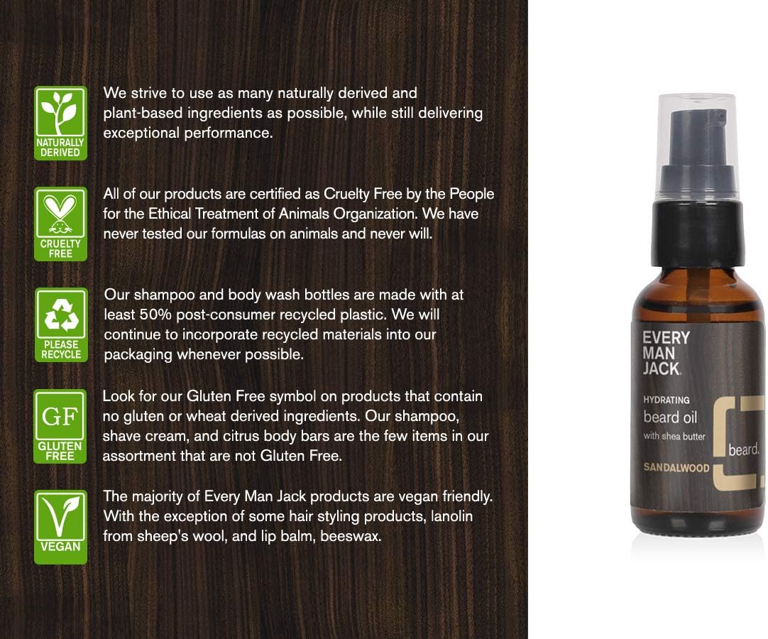 Every Man Jack Beard Oil - Sandalwood, No Color, 29.57 ml (Pack of 1) - Image 5