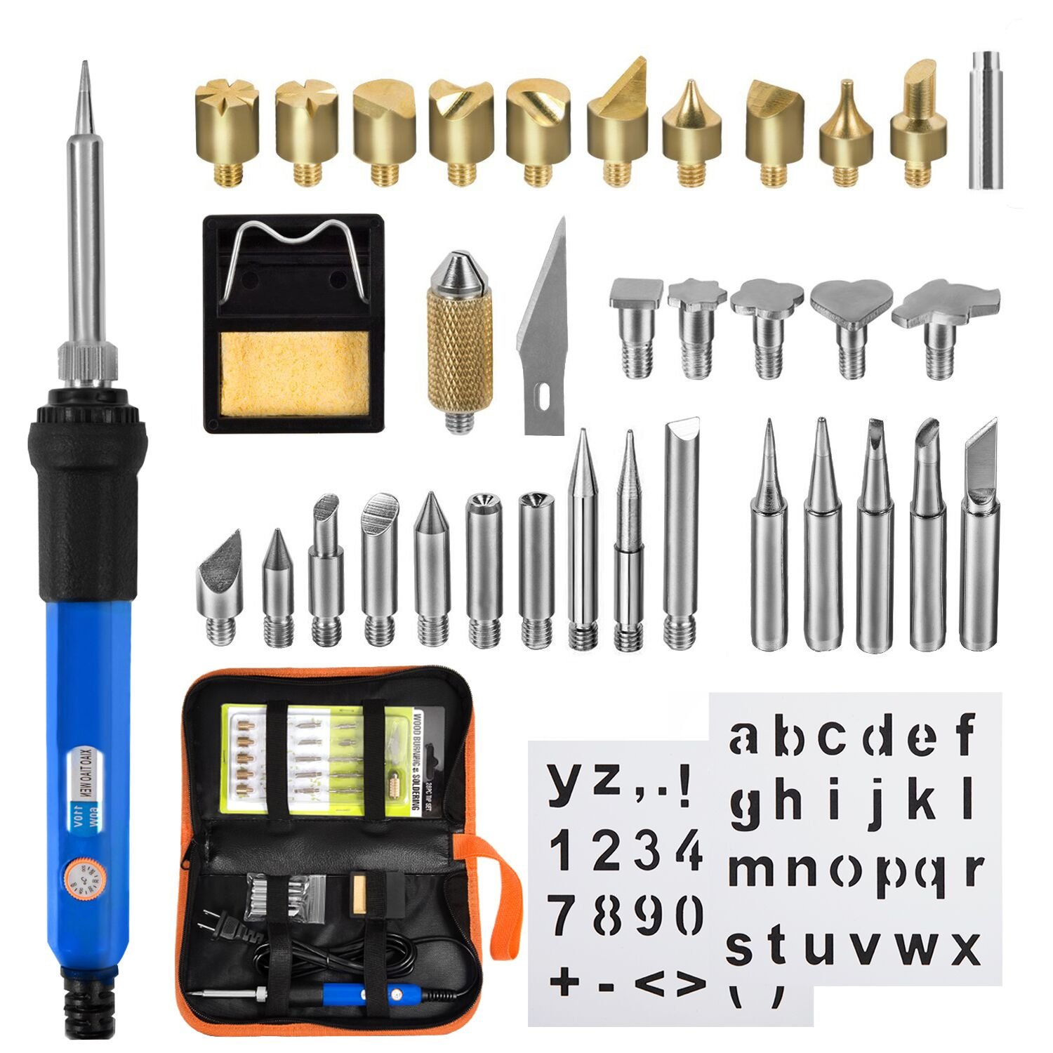 Wood Burning Kit,EletecPro 37Pcs Soldering Iron Set With Adjustable