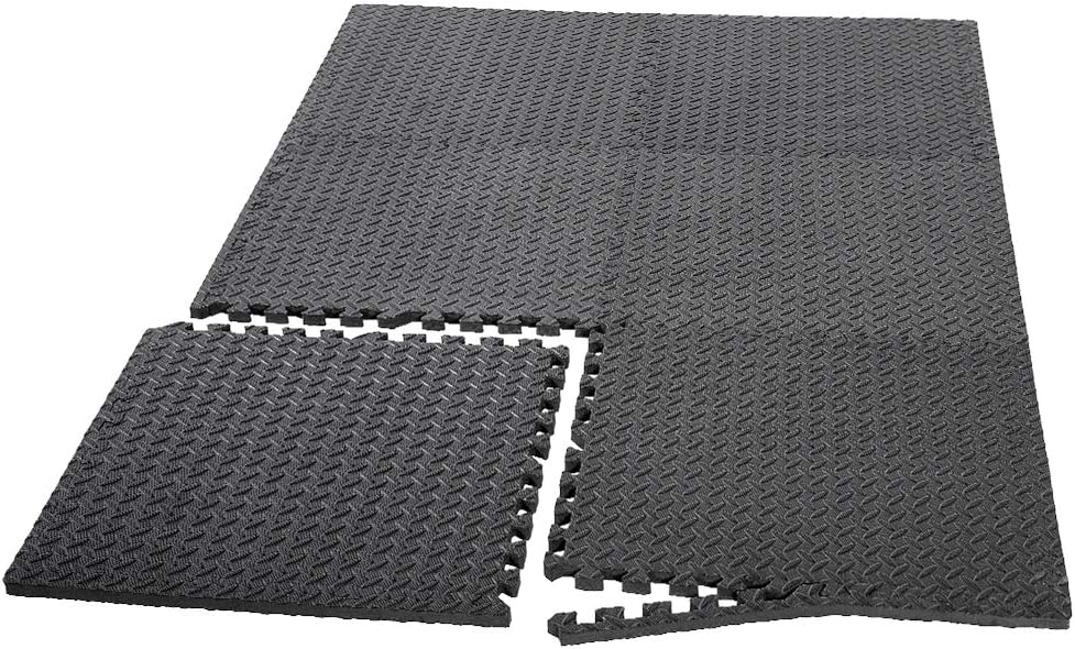 PAPABABE Puzzle Exercise Mat with EVA Foam Interlocking Tiles for MMA Exercise, Gymnastics and Home Gym Protective Flooring, 3/4'' Thick, 24 Square Feet: Sports & Outdoors