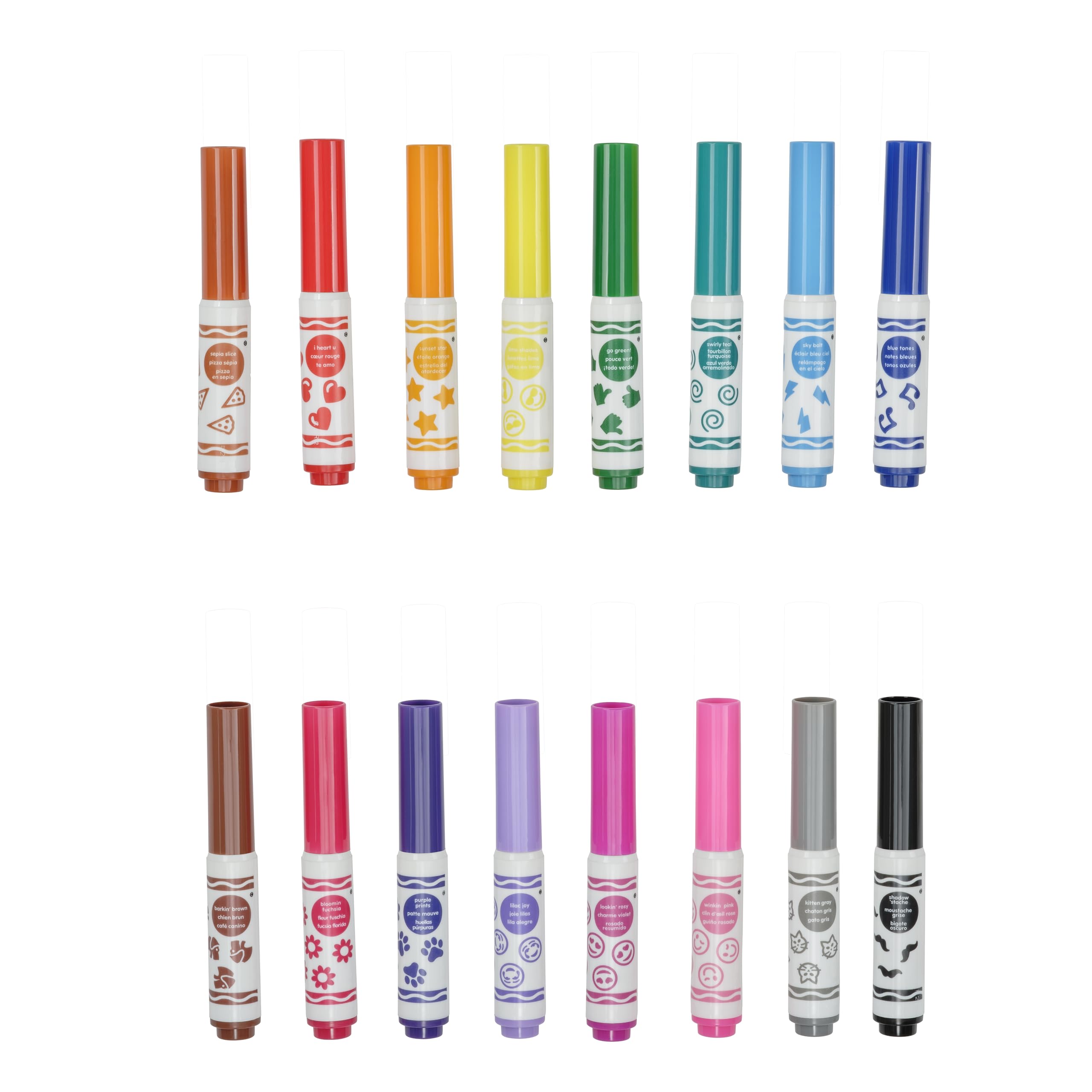 Crayola Emoji Pip Squeaks Washable Markers (16ct), Toddler Mini Stamper Marker Set, Coloring Supplies for Toddlers, Gift for Kids