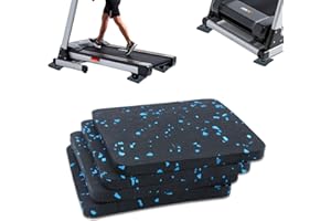 4Pack Treadmill Mat, Exercise Equipment Mat, High Density Rubber Pad for Hardwood Floors with Shock Absorption and Anti Slip 