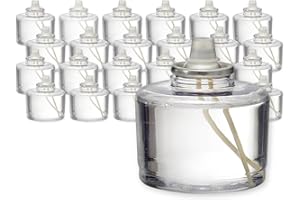 Hollowick Disposable Liquid Candles, 36 Hour, for Use in Glass Votive Tealight Lamp Holders, Restaurant Wedding Table Top Lights, Child Resistant Closures, 24 Pieces, Clear Fuel Oil HD36