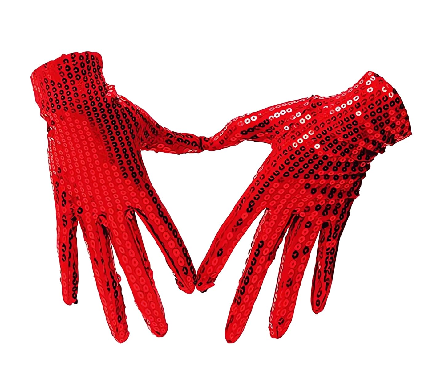 Sequin Gloves, Unisex Wrist Length Glitter Gloves, Sparkling Sequin Dance Gloves for Adults Rave Party Costume Accessory, Shiny 80s Glitter Gloves for Women Skating Dressing Jazz Carnival Decoration