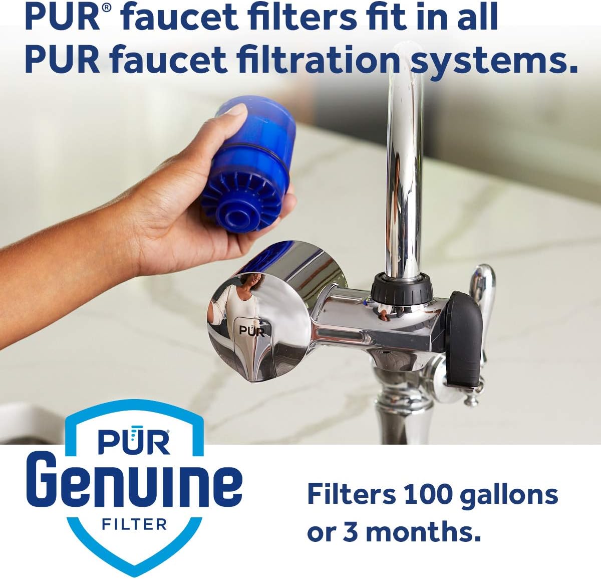 PUR RF9999 MineralClear Faucet Water Filter Replacement for Filtration Systems, 3Count, 2 Pack, Blue, 2 Count: Home Improvement