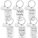 Cunno 6 Pcs Friendship Keychains for Women Best Friend Stainless Steel Keychains Christmas Friendship Appreciation Gifts
