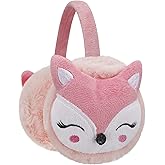 Holiberty Kids Winter Earmuffs Cute Deer Horn Fox Ear Warmers Baby Girls Furry Fur Ear Muffs Covers Headband Xmas Gift