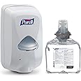 PURELL Advanced Hand Sanitizer Foam TFX Starter Kit, 1 - 1200 mL Foam Hand Sanitizer Refill + 1 - PURELL TFX Dove Grey Touch-Free Dispenser – 5392-D1,White Dispenser