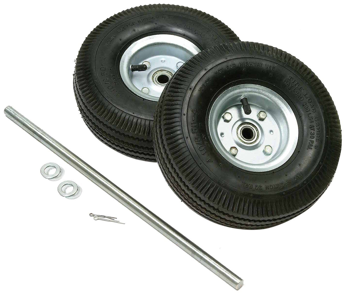 Nexel CA10HTN 10" Pneumatic Wheels and Axle Kit (Set of 2),