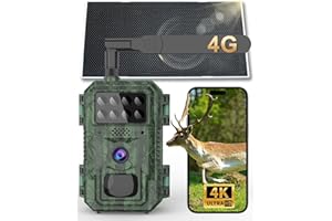 4G Cellular Trail Camera-with 4K 48MP Wide Angle 120 Degree,Night Vision up to 100FT, Solar Powered Hunting Camera with SD St