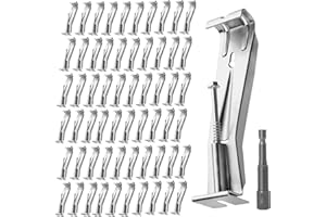 TUAKIMCE 60 Pack 5 Inch Gutter Hangers, Gutter Guard with Speed Screw and Clip, Hidden Rain Gutter Bracket Support, Includes 