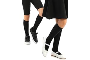 Hugh Ugoli 3 Pairs Silky Soft Premium Bamboo Socks for Girls, Boys, Kids, Absorb Sweat, Knee High Long Dress School Uniform