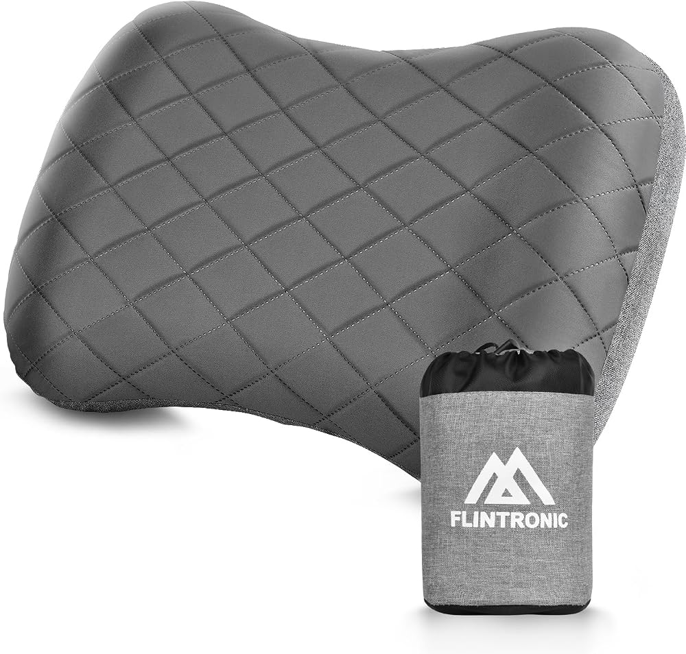 flintronic Camping Pillows Inflatable Travel Pillow Neck Ergonomic 46x31x11 cm