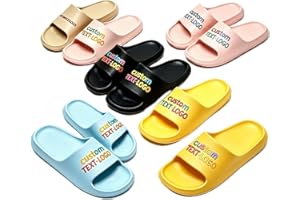 Custom Slide Slippers for Men and Women, Personalized EVA Sandals with Custom Name and Photo, Lightweight Non-Slip Customized