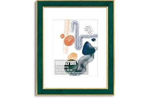 euwazram Suede 11x14 Frame - Single Frame, Elegant Green 11 x 14 Poster Frame with Mat for 8x10, 11x14 Picture Frames for Artwork, Puzzles, Photos, and Movie Posters