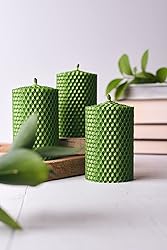 Beeswax Gifts 100% Beeswax Candles Set of 3 Colored