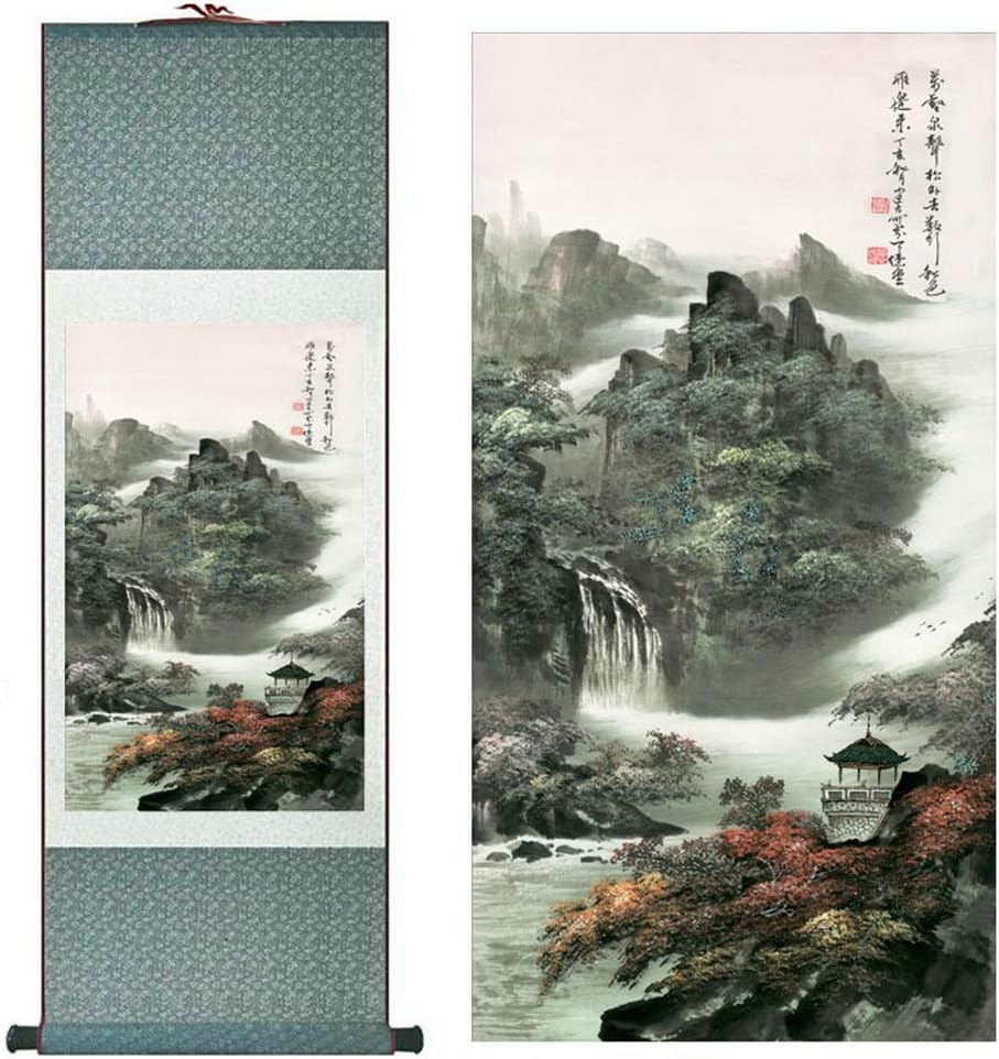 Paintings - Orsit Asian Wall Silk Reel Painting, Mountain Spring Autumn…