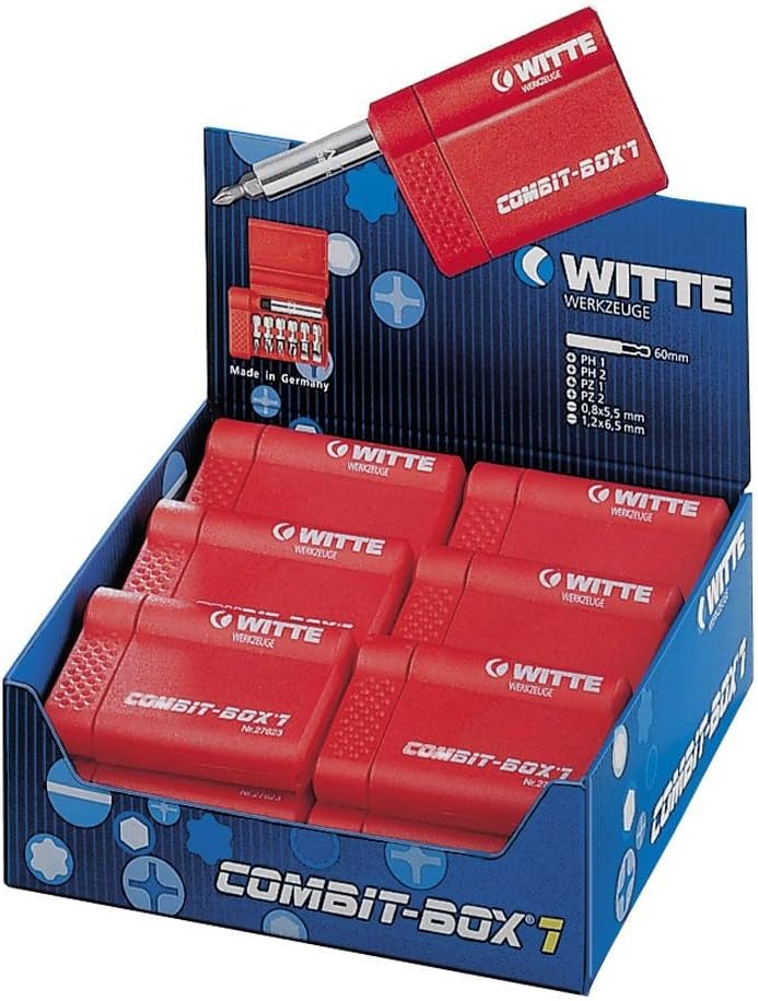 WITTE 27625 - Caja de puntas de atornillar COMBIT-Box 7 granel (Tipo Torx Amarillo), Multicoloured