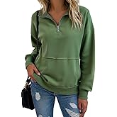 SHEWIN Womens Sweatshirt Casual Long Sleeve Half Zip Pullover Lightweight Sweatshirts Tops Fall Fashion Outfits 2025