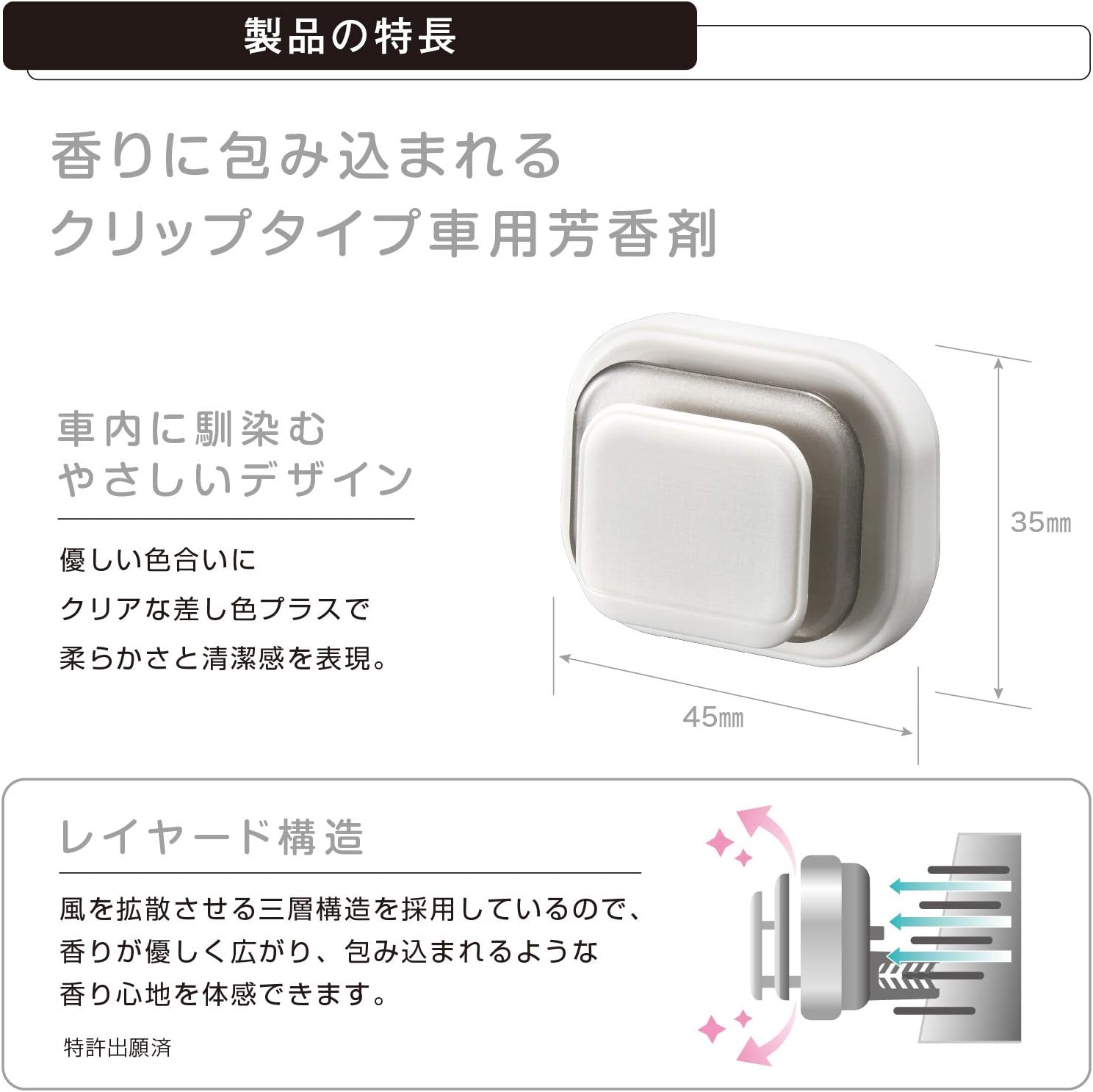 Amazon カーメイト 車用 消臭芳香剤 サイ エア レイヤー エアコン取付 ホワイトムスク 約30日持続 H1214 車用芳香剤 車 バイク