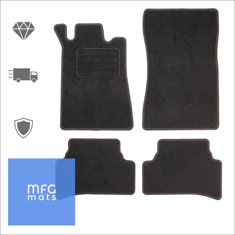 Tappetini Auto Carmat Per Mercedes Classe C W204 (2007-2014) – Set 4 Pezzi In Feltro Nero – Realizzati In UE