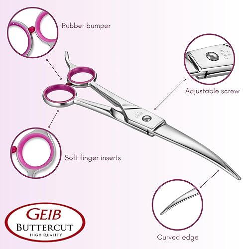 Geib Crocodile Pet Grooming Shears – 8.5-Inch Finishing Shears, Hollow Ground Blades – Perfect For Detail Work