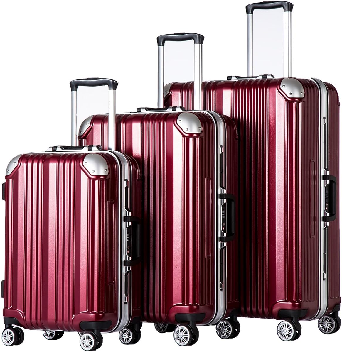 coolife luggage aluminium frame suitcase