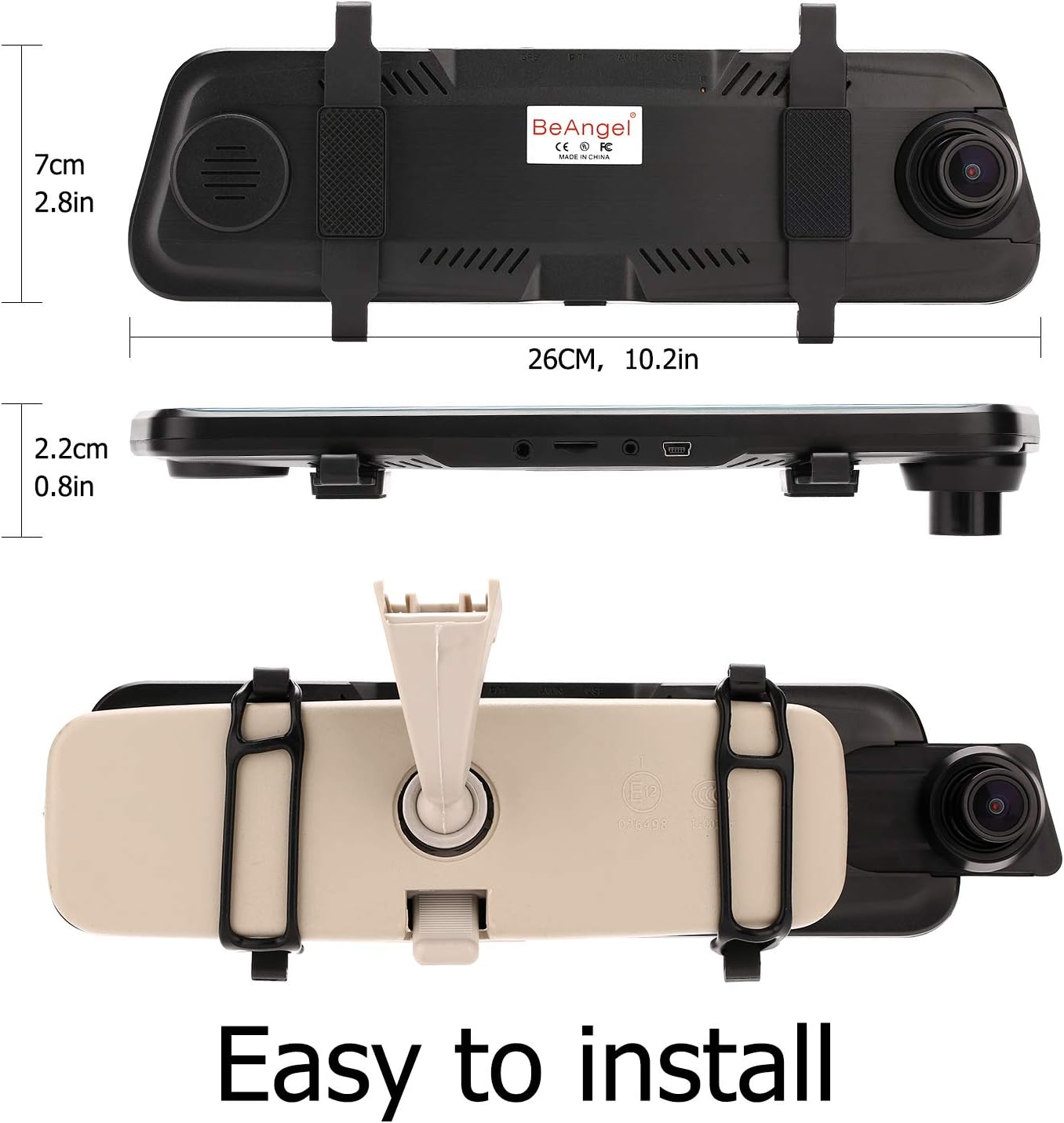 10 Inch Touch Screen Car Camera 10" Rearview Mirror FHD