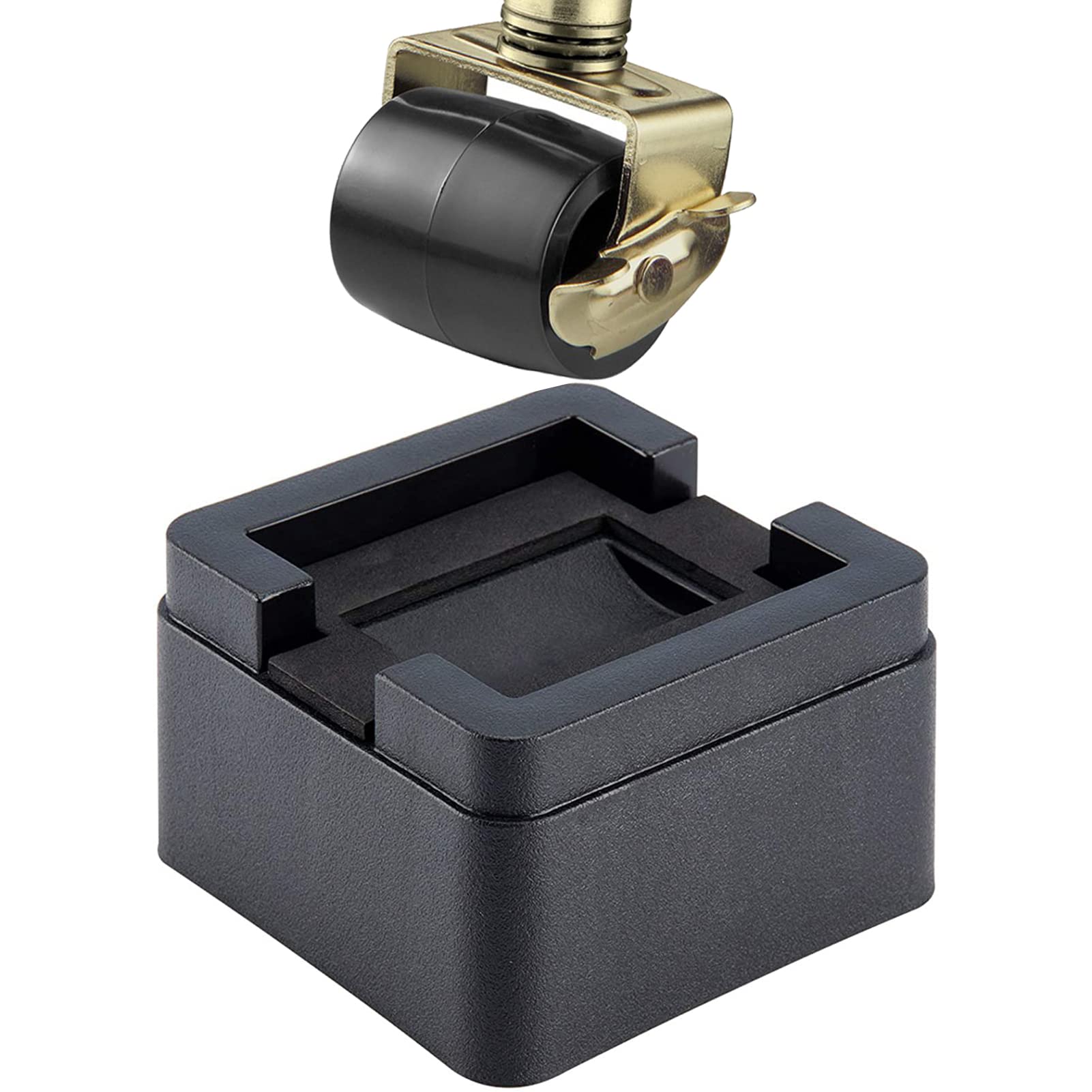 Photo 1 of BTSD-home 2 Inch Heavy Duty Bed Risers 4 Inch Adjustable Bed Lifts Fits to All Wheels of Furniture, Sofa and Table, Couch Bed Frame Riser 4 Pack