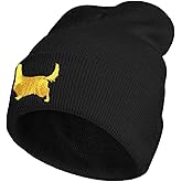 YIEOFH Dachshund Dog Beanie Hat for Men Women Winter Warm Beanie Hats Stretch Skull Knit Hat Cap Black
