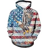 LAOLIUSN Men's Eagle Hoodie - Animal Theme, Realistic Graphic Sweatshirt
