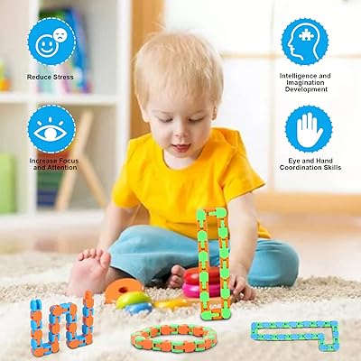 Buy 8pcs Wacky Tracks Snap And Click Fidget Toys For Kids Finger Sensory Toys Snake Puzzles For Stress Relief Add Adhd Diy Toys Goodie Bags Fillers Assorted Colors Online In Indonesia B08lvfswsn