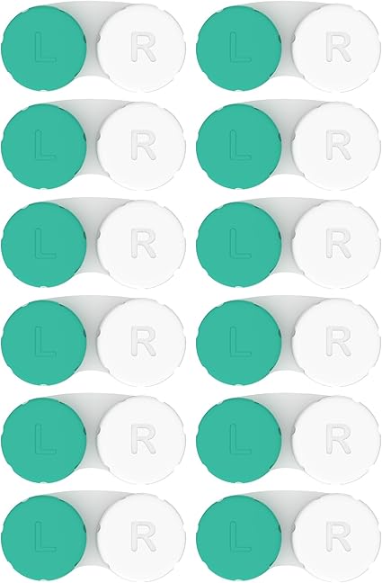 Amazon.com: Paquete de 12 fundas para lentes de contacto. Aprobado por la FDA. 2019 Diseño mejorado/Calidad. Pinzas y aplicador incluidos. Suministro a granel. Protege tus ojos cambiando tu carcasa de lente mensual.,