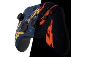 eXtremeRate Glow in Dark Shell for Xbox Series X|S Controller, Revitalize Your Controller - Orange Mecha Replacement Cover Front Housing Cover for Xbox Core Controller