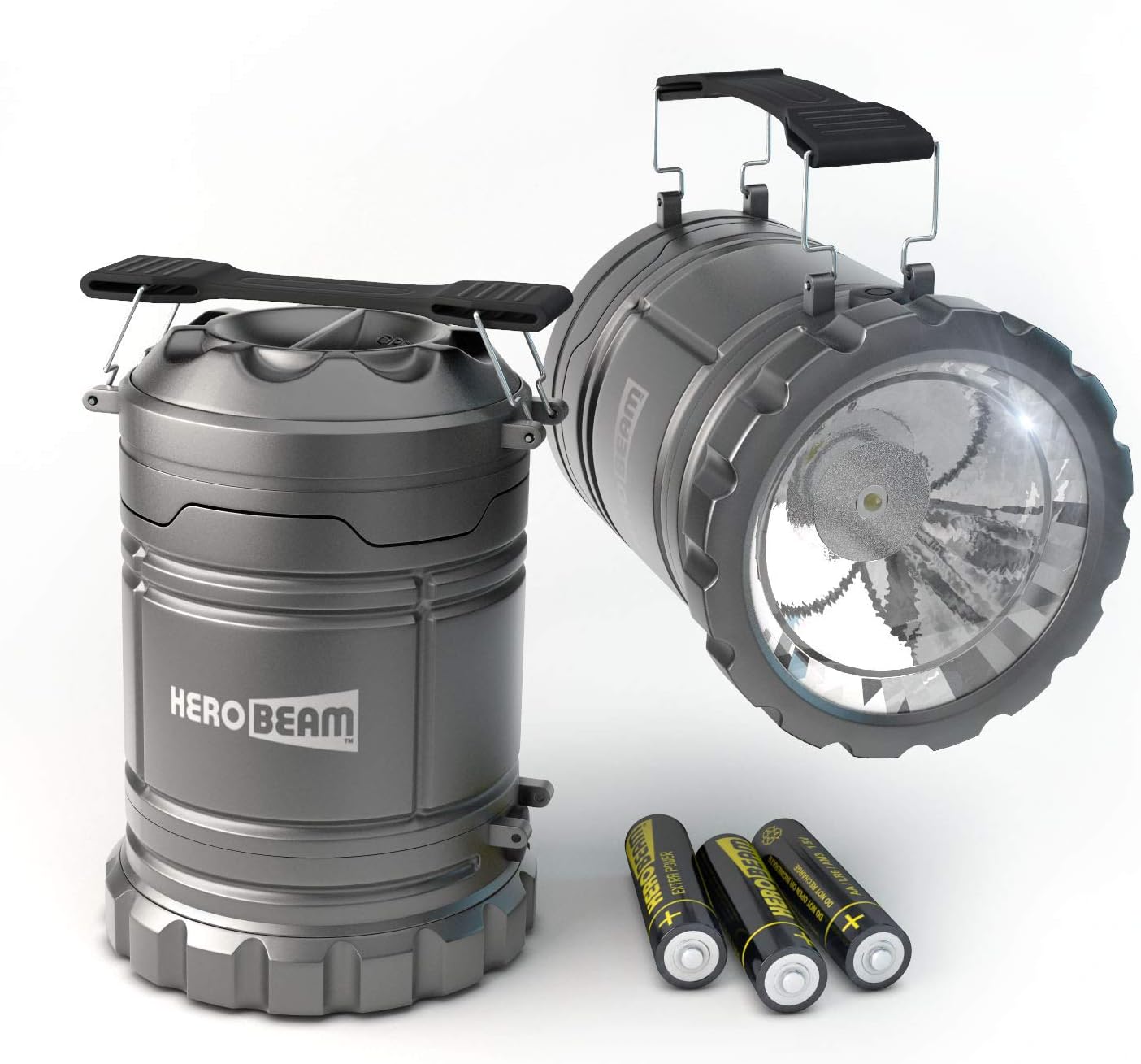 2 x LED Lantern V2.0 with Flashlight - The Original & Best Lantern/Flashlight Combo. 2020 Tech (350 LUMENS) - Collapsible Camp Lamp - Great Light for Camping, Car, Shop, Garage - Batteries Included: Sports & Outdoors